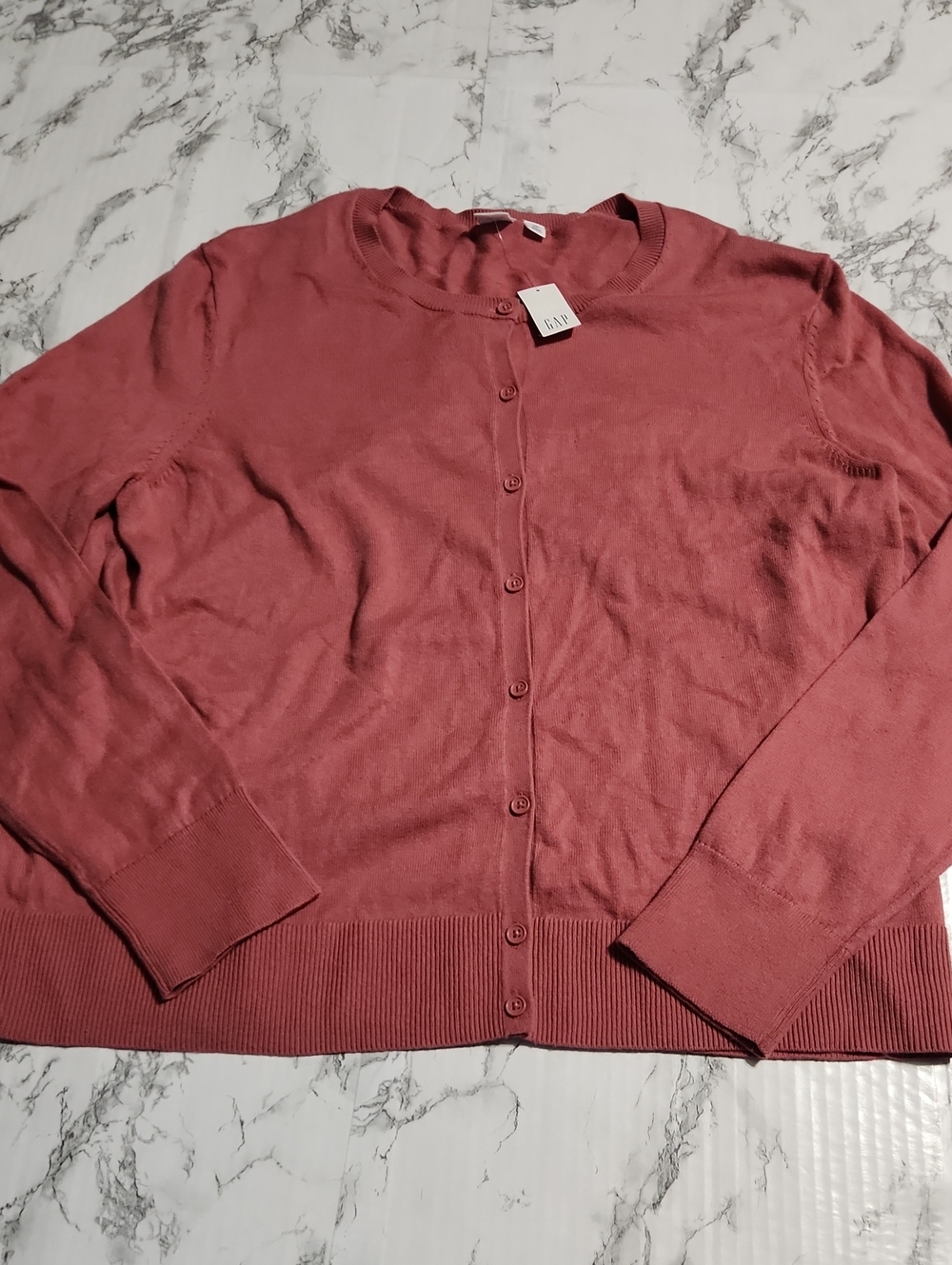 💘 Gap NWT Women's Crewneck Button-Front Sweater - Dusty Rose